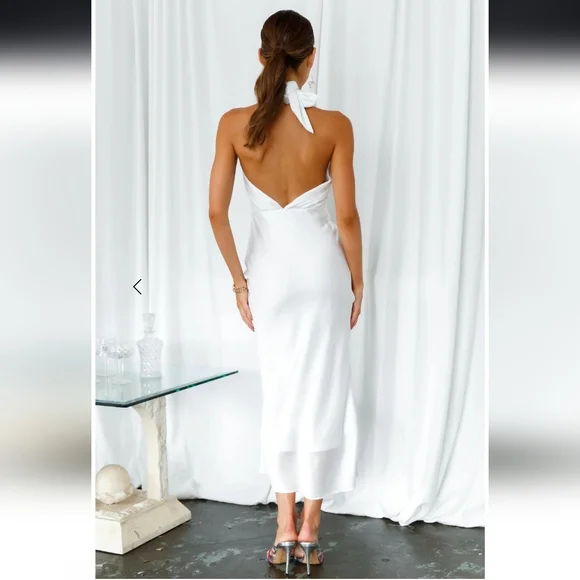 Hello Molly • Nobody's Love Maxi Dress White Satin Dress - Picture 4 of 6